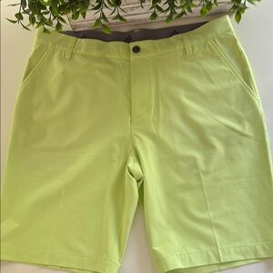 Adidas Green Flat Front Athletic Shorts